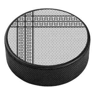 Keffiyeh Symbol of Palestine Resistance Pattern Hockey Puck
