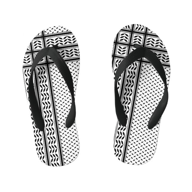 Keffiyeh Symbol of Palestine Resistance Pattern Kid's Thongs (Footbed)