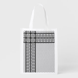 Keffiyeh Symbol of Palestine Resistance Pattern Reusable Grocery Bag