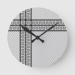 Keffiyeh Symbol of Palestine Resistance Pattern Round Clock