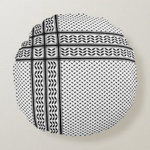 Keffiyeh Symbol of Palestine Resistance Pattern Round Cushion