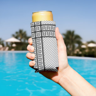 Keffiyeh Symbol of Palestine Resistance Pattern Seltzer Can Cooler