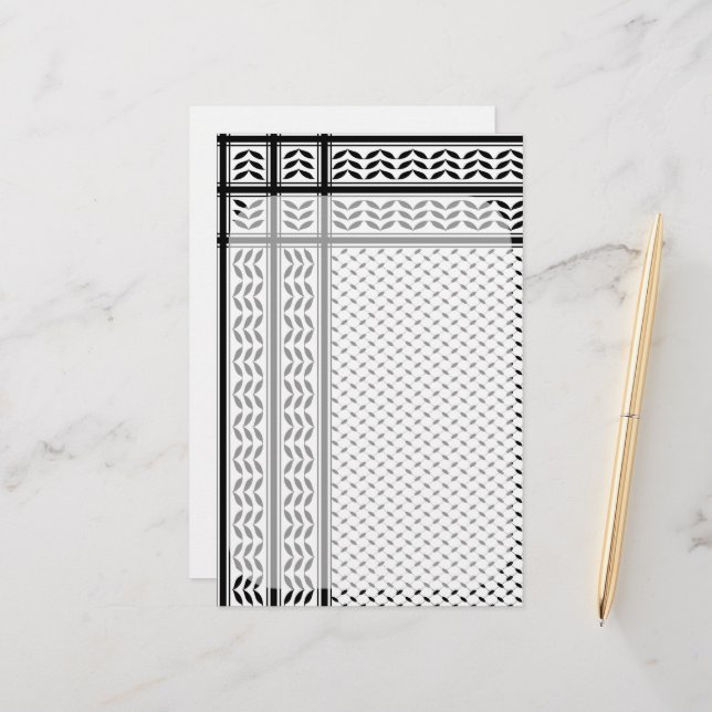 Keffiyeh Symbol of Palestine Resistance Pattern Stationery (Front/Back In Situ)