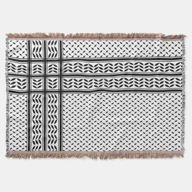 Keffiyeh Symbol of Palestine Resistance Pattern Throw Blanket (Front)