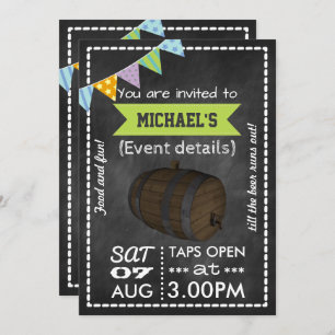 Keg Party Personalised Retro Chalkboard Invitation