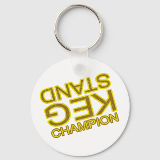 Keg stand champion funny beer drinker key ring