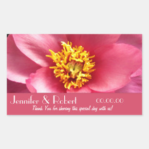 Keiko Japanese Peony Wedding Favour Sticker