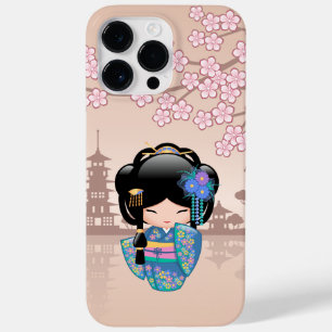 Keiko Kokeshi Doll - Blue Kimono Geisha Girl Case-Mate iPhone 14 Pro Max Case