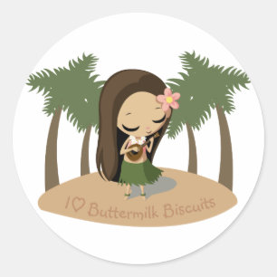 Keilana the Hula Girl Classic Round Sticker