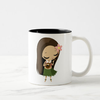 Keilana the Hula Girl Two-Tone Coffee Mug