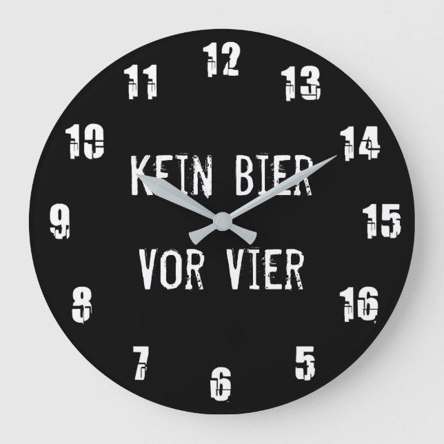 Kein Bier Vor Vier Large Clock (Front)