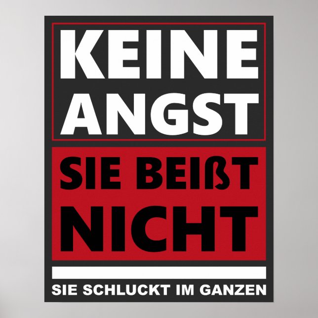 Keine Angst, sie beißt nicht. Hund, Hundebesitzer. Poster (Front)