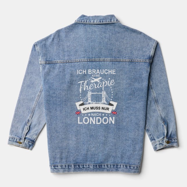 Keine Therapie Stadtereise Saying Tower Bridge Uni Denim Jacket (Back)