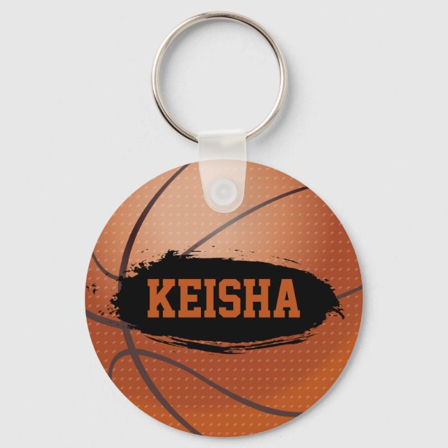 Keisha Grunge Basketball Key Chain / Key Ring (Front)