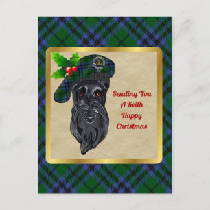 Keith Clan Badge & Tartan Christmas Postcard