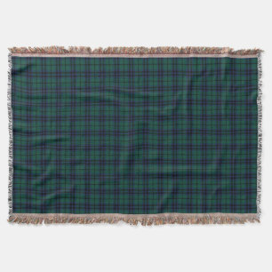 Keith Clan Dark Green Modern Scottish Tartan Throw Blanket