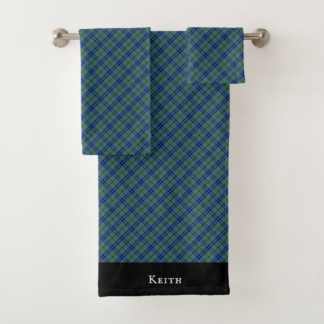Keith Clan Scottish Tartan Plaid Bath Towel Set (Insitu)