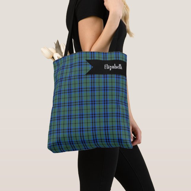 Keith Clan Scottish Tartan Plaid Pattern Tote Bag (Close Up)