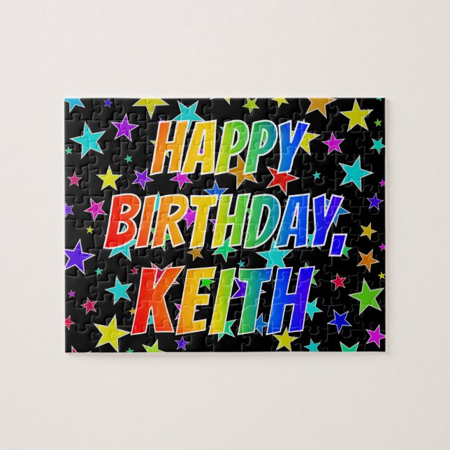 "KEITH" First Name, Fun "HAPPY BIRTHDAY" Jigsaw Puzzle (Horizontal)