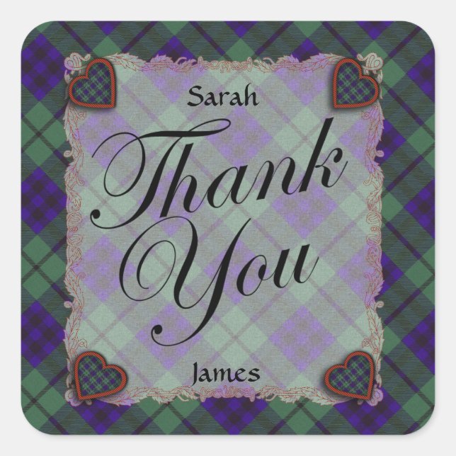 Keith Scottish clan tartan - Plaid Square Sticker (Front)