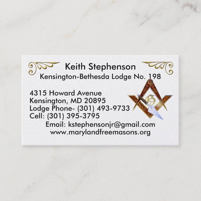 Keith Stephenson Business Card (Front)