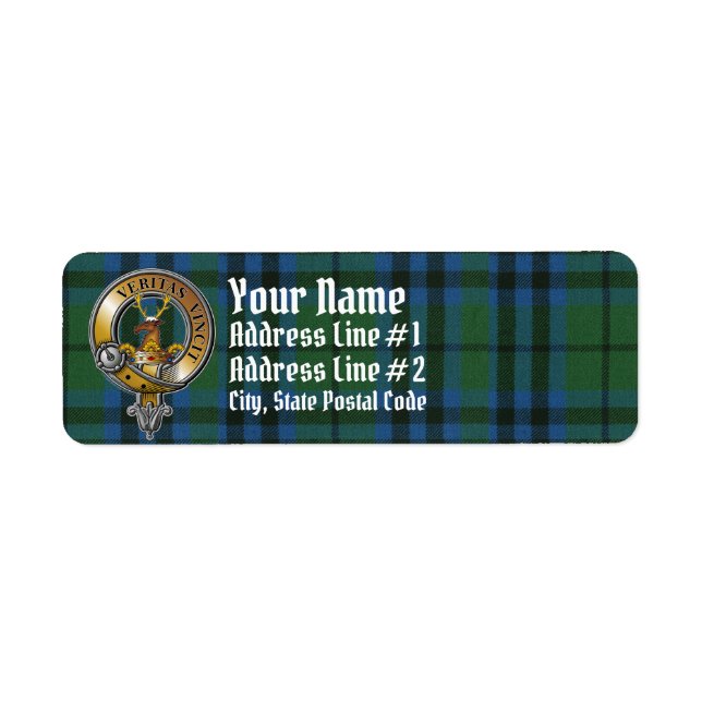 Keith Tartan & Badge Return Address Label (Front)
