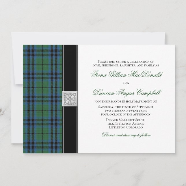 Keith Tartan Wedding Invitation (Front)