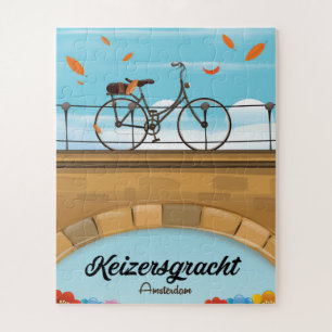 Keizersgracht Canal Amsterdam travel poster Jigsaw Puzzle