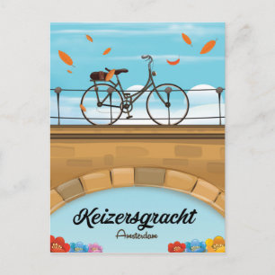 Keizersgracht Canal Amsterdam travel poster Postcard