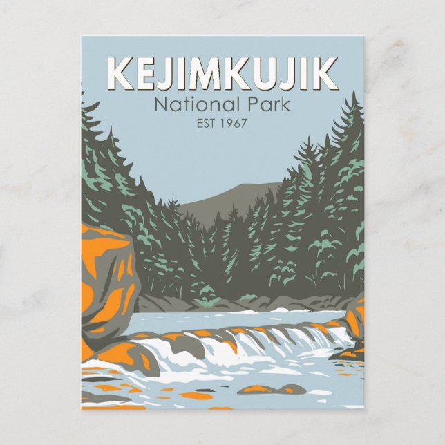 Kejimkujik National Park Canada Vintage Art Postcard (Front)