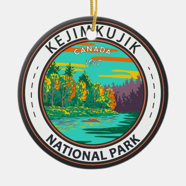 Kejimkujik National Park Still Brook Canada Badge Ceramic Ornament (Front)