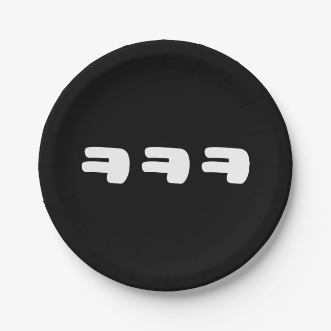 KEKEKE ㅋㅋㅋ Korean Slang Paper Plate (Front)