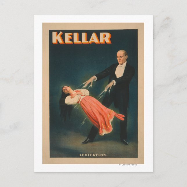 Kellar Levitation Magic Poster #2 Postcard (Front)
