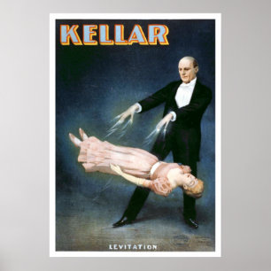 "Kellar Levitation" Vintage Theatre Poster