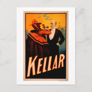 Kellar Magician Drinking Wine with the Devil Postcard