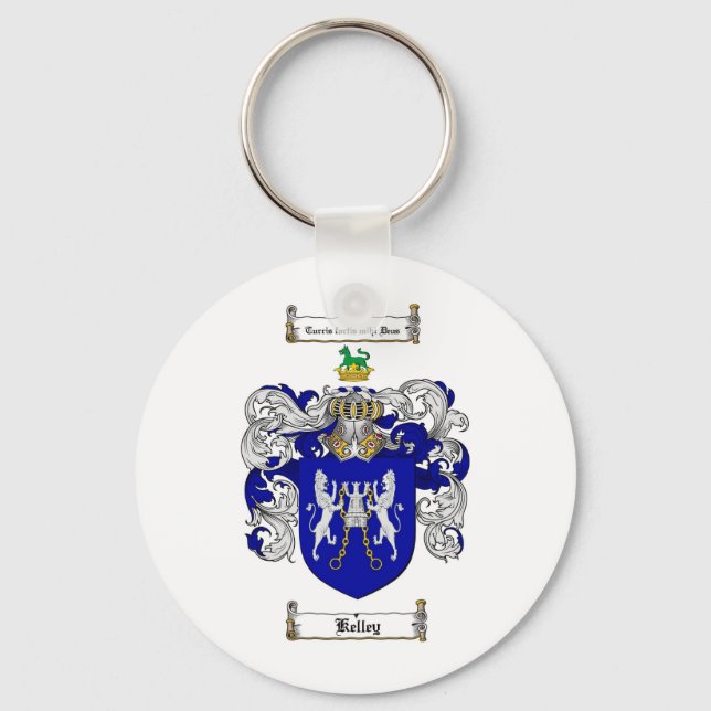 KELLEY FAMILY CREST -  KELLEY COAT OF ARMS KEY RING (Front)