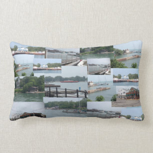 Kelleys Island boat photos Lumbar Cushion