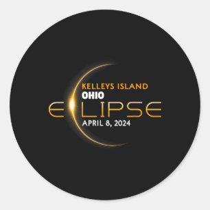 Kelleys Island Ohio Total Solar Eclipse 2024 Classic Round Sticker