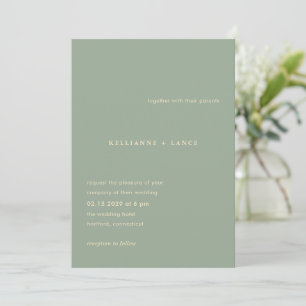 Kellianne Sage Green Modern Wedding Invitation