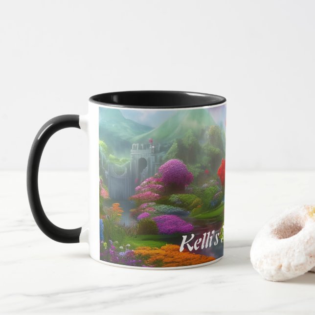 Kelli's Morning Tea Personalised Customisable Mug (With Donut)