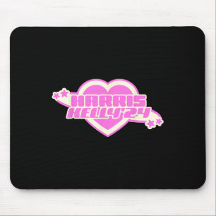 Kelly 2024 Trendy Heart Pink Girly Democrat Mouse Pad