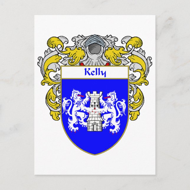 Kelly Coat of Arms (Mantled) Postcard (Front)