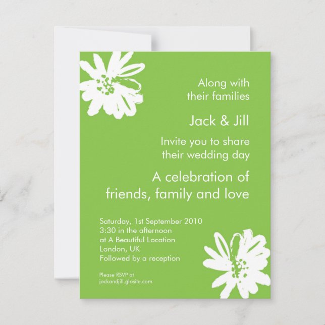 Kelly Green 4.25x5.25 Invitation (Front)