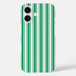 Kelly green and white candy stripes Case-Mate iPho iPhone 16 Case