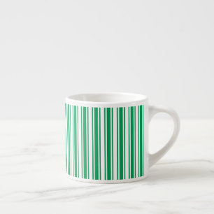 Kelly green and white candy stripes espresso cup