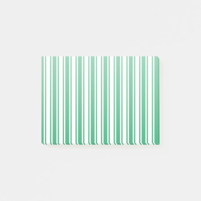 Kelly green and white candy stripes post-it notes (Front)