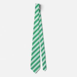 Kelly green and white candy stripes tie
