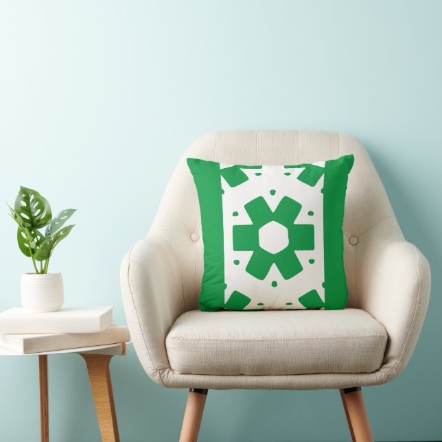 Kelly green and white Decor  Cushion (Chair)