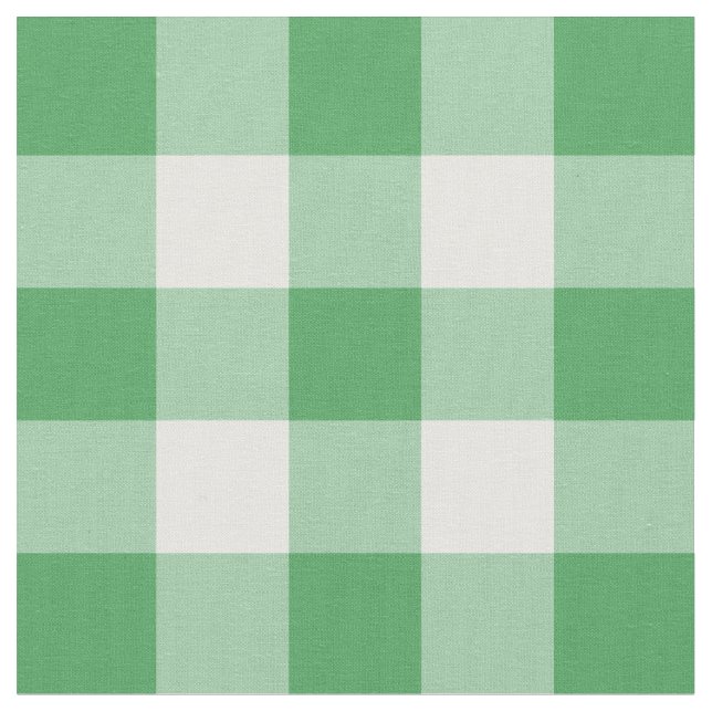 Kelly Green and White Gingham Pattern Fabric (Close Up)