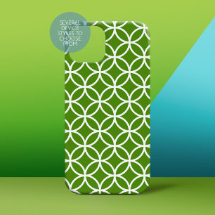 Kelly Green and White Modern Geometric Pattern Case-Mate iPhone 14 Pro Max Case